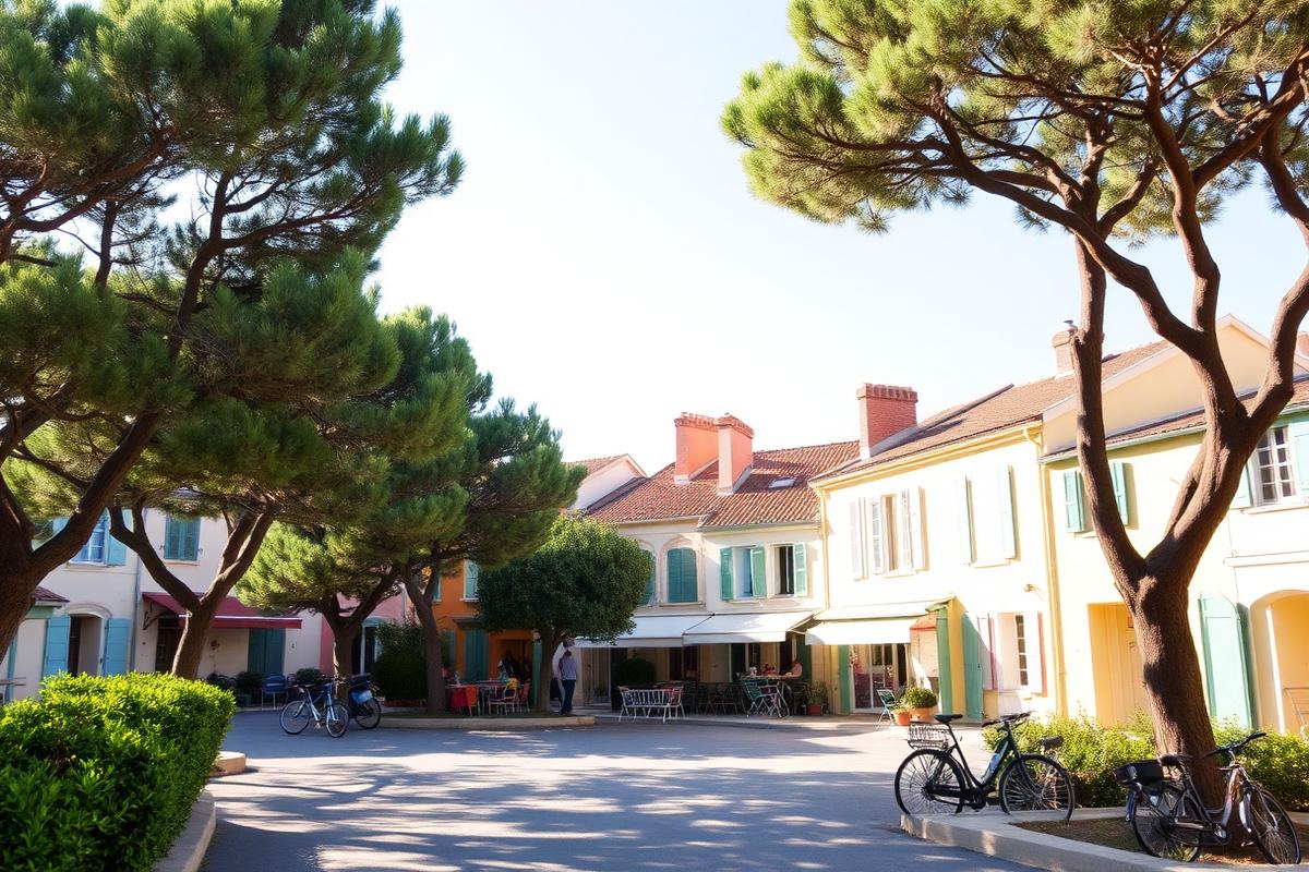 Village de Porquerolles sous les arbres